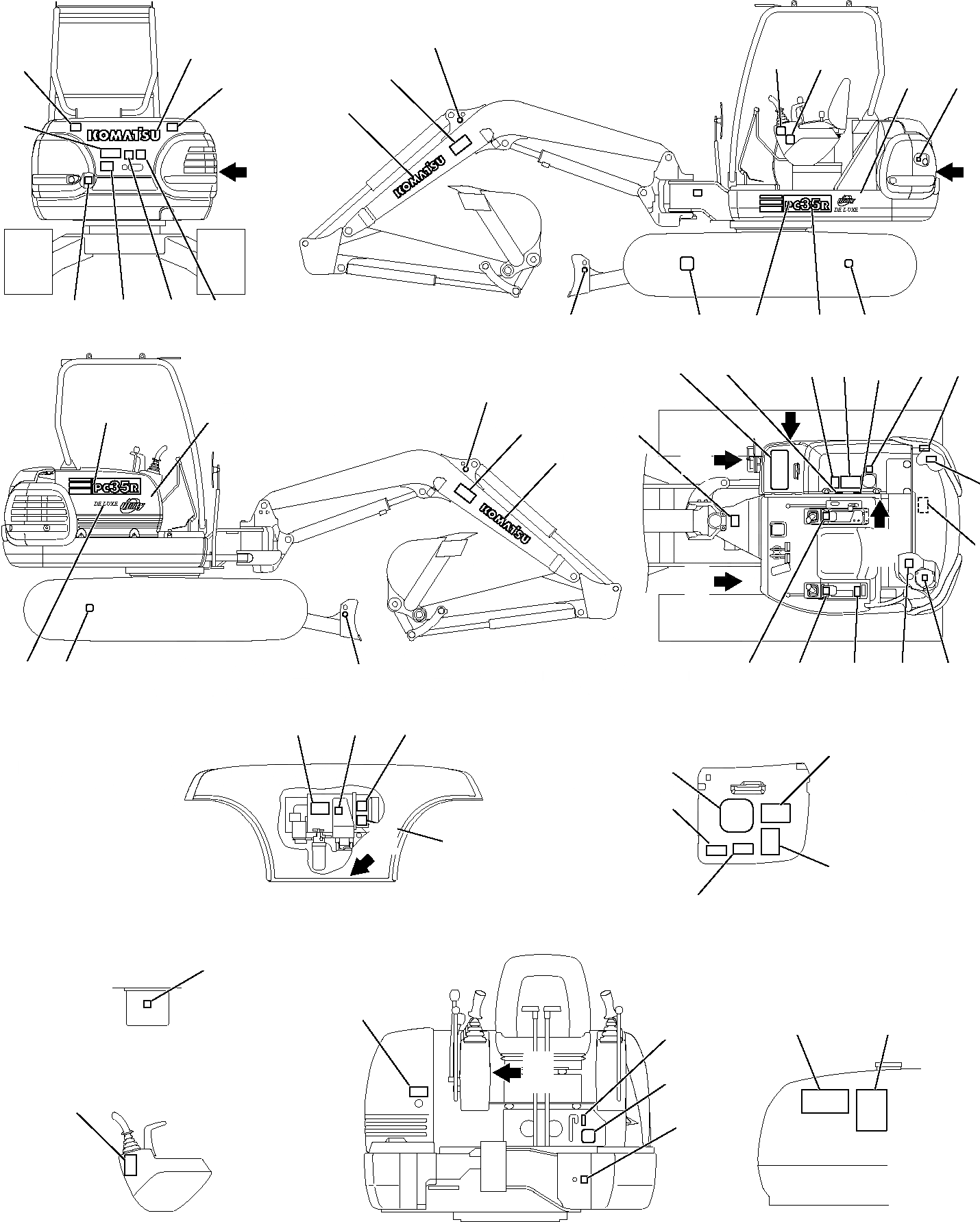 Схема запчастей Komatsu PC35R-8 DELUXE - МАРКИРОВКА (НАВЕС) МАРКИРОВКА