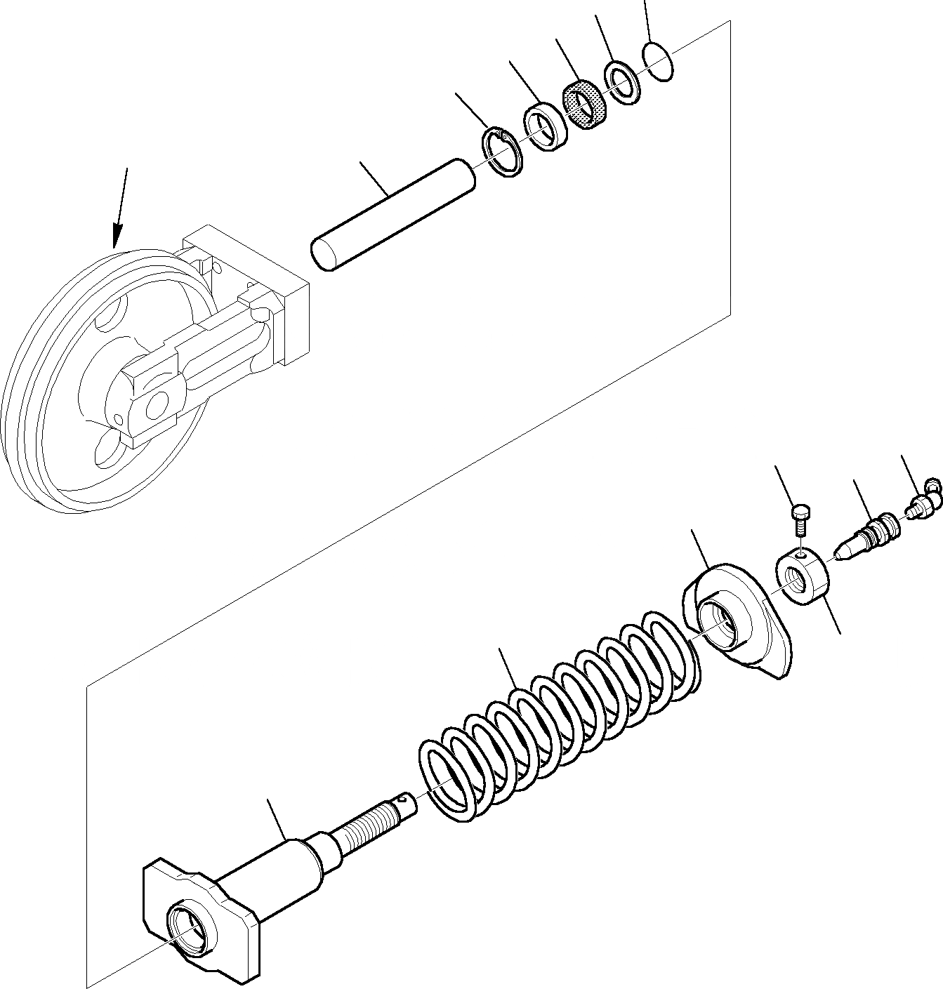 Схема запчастей Komatsu PC35R-8 DELUXE - ЛЕНИВЕЦ (ДЛЯ РЕЗИН. SHOE) ХОДОВАЯ