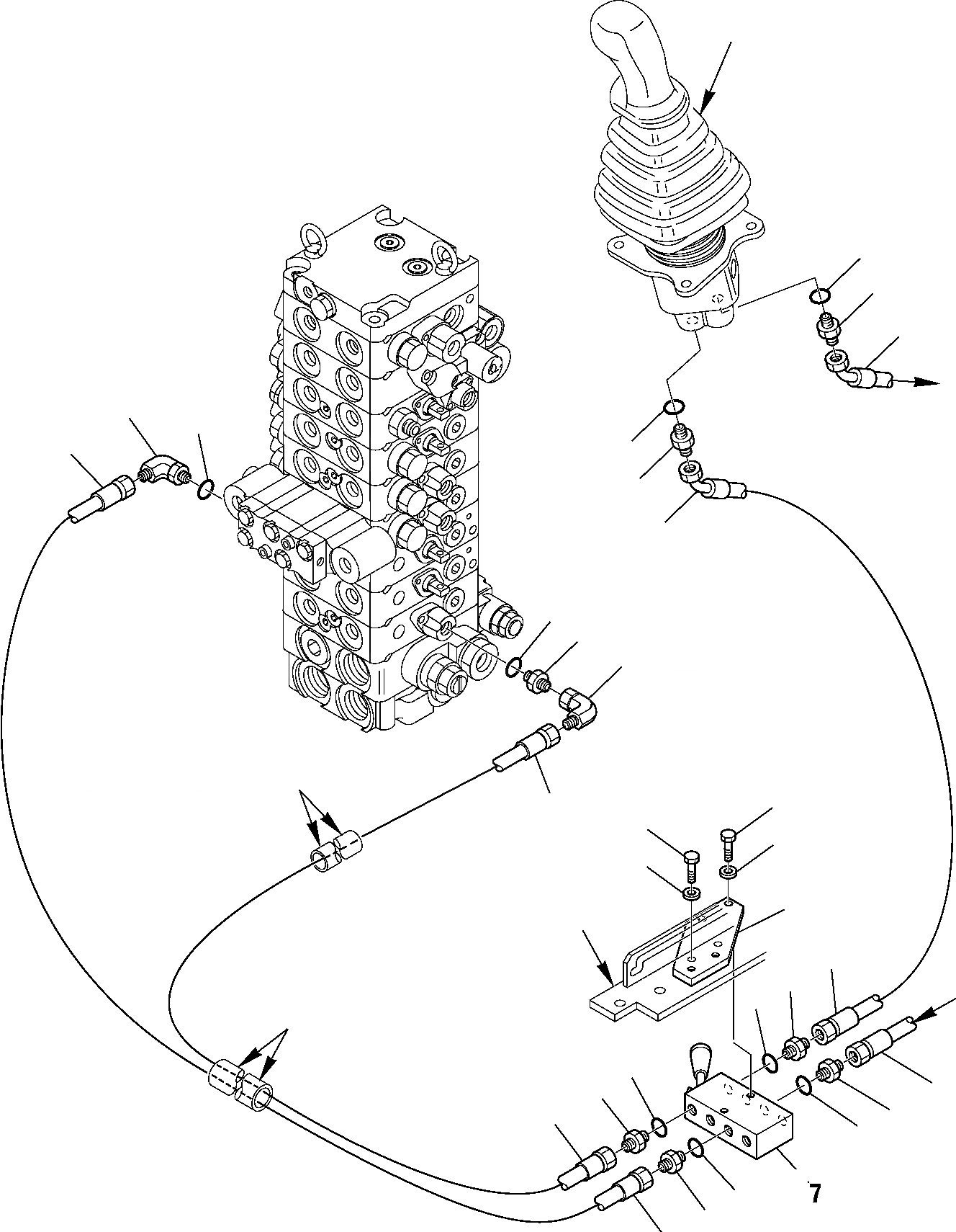 Схема запчастей Komatsu PC35R-8 DELUXE - ЛЕВ. СЕРВОУПРАВЛ. (PATTERN CHANGE) СИСТЕМА УПРАВЛЕНИЯ И ОСНОВНАЯ РАМА