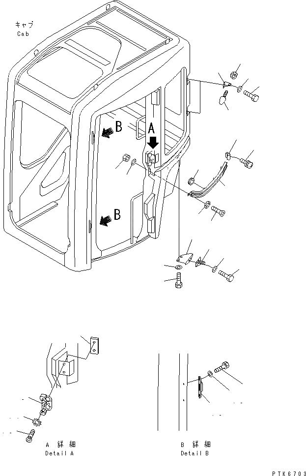 Схема запчастей Komatsu PC35MR-1 - КАБИНА (7/) (БЛОК ДВЕРИ) КАБИНА ОПЕРАТОРА И СИСТЕМА УПРАВЛЕНИЯ