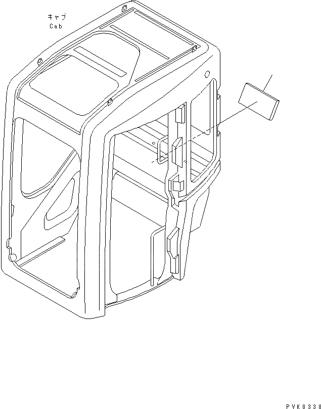 Схема запчастей Komatsu PC35MR-1 - КАБИНА (ЩИТКИ) КАБИНА ОПЕРАТОРА И СИСТЕМА УПРАВЛЕНИЯ