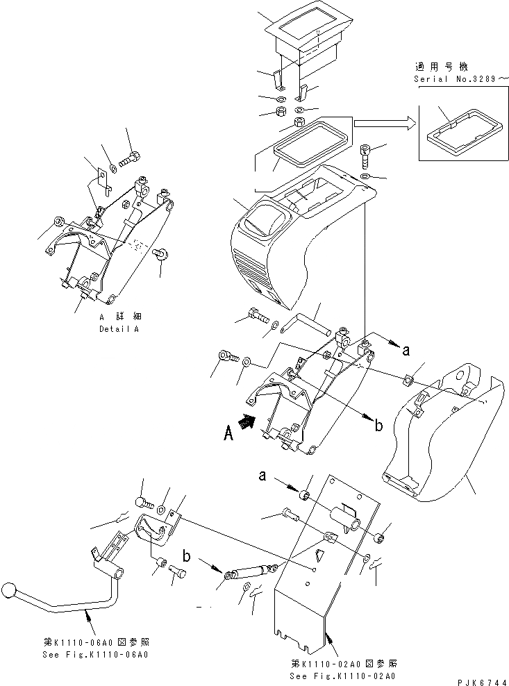 Схема запчастей Komatsu PC35MR-1 - ОСНОВН. КОНСТРУКЦИЯ (КОНСОЛЬН. БЛОК И РЫЧАГ ПРАВ. /) КАБИНА ОПЕРАТОРА И СИСТЕМА УПРАВЛЕНИЯ