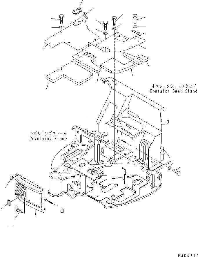 Схема запчастей Komatsu PC35MR-1 - ПОКРЫТИЕ ПОЛА (ПОЛ КАБИНЫ) (КАБИНА) КАБИНА ОПЕРАТОРА И СИСТЕМА УПРАВЛЕНИЯ