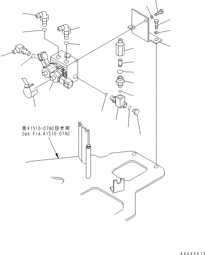 Схема запчастей Komatsu PC35MR-1 - РАБОЧ. УПРАВЛ-Е (СОЛЕНОИДНЫЙ КЛАПАН) (ДЛЯ ПОВОРОТН. ОТВАЛА С ИЗМ. УГЛОМ ОТВАЛ) КАБИНА ОПЕРАТОРА И СИСТЕМА УПРАВЛЕНИЯ