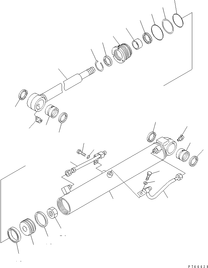 Схема запчастей Komatsu PC35MR-1 - ЦИЛИНДР КОВША (ВНУТР. ЧАСТИ) (MULTI CПОДВЕСН. КРОНШТЕЙН СПЕЦ-Я.) ОСНОВН. КОМПОНЕНТЫ И РЕМКОМПЛЕКТЫ