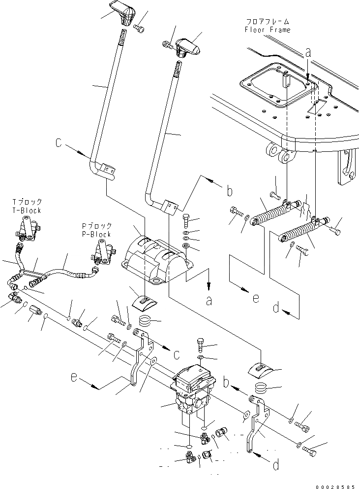 Схема запчастей Komatsu PC35MR-2 - ОСНОВН. КОНСТРУКЦИЯ (КОНТРОЛЬ ХОДА) (НАВЕС) КАБИНА ОПЕРАТОРА И СИСТЕМА УПРАВЛЕНИЯ