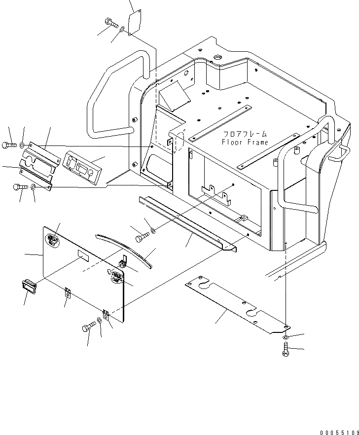 Схема запчастей Komatsu PC35MR-2 - ОСНОВН. КОНСТРУКЦИЯ (COVER) (НАВЕС)(№9-) КАБИНА ОПЕРАТОРА И СИСТЕМА УПРАВЛЕНИЯ
