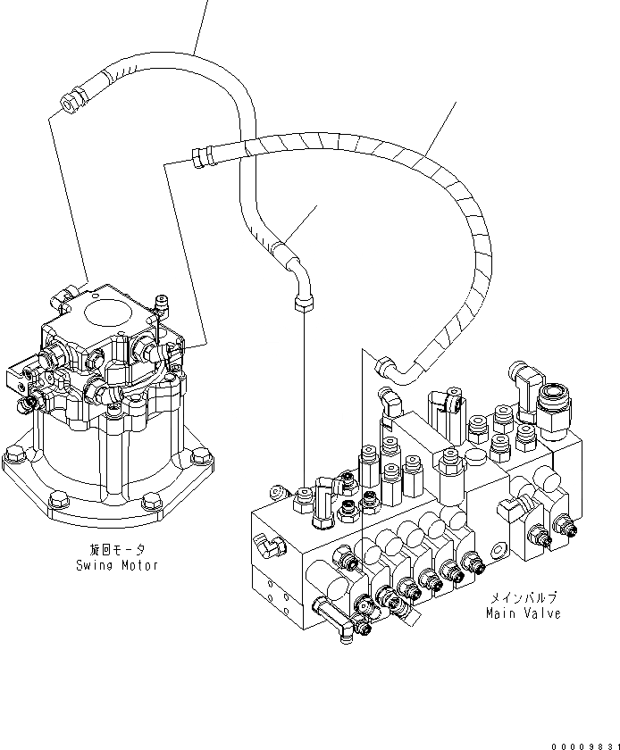 Схема запчастей Komatsu PC35MR-2-B - ЛИНИЯ АКТУАТОРА (ПОВОРОТН.) ГИДРАВЛИКА