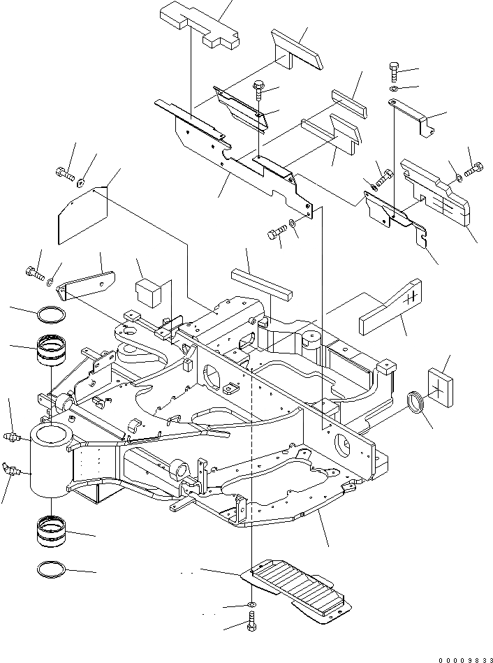 Схема запчастей Komatsu PC35MR-2-B - ОСНОВНАЯ РАМА ОСНОВНАЯ РАМА И ЕЕ ЧАСТИ