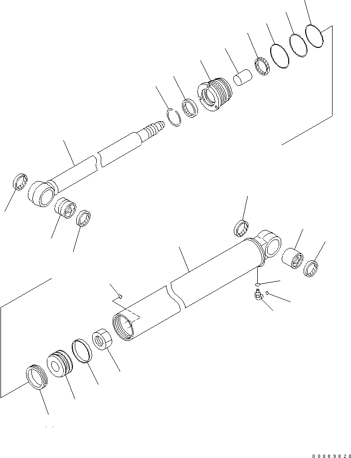 Схема запчастей Komatsu PC35MR-2 - ЦИЛИНДР РУКОЯТИ ОСНОВН. КОМПОНЕНТЫ И РЕМКОМПЛЕКТЫ