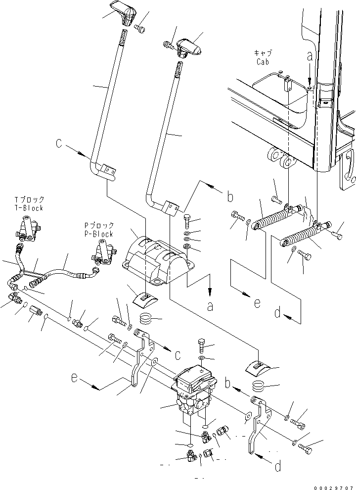 Схема запчастей Komatsu PC35MR-2 - КАБИНА (КОНТРОЛЬ ХОДА) КАБИНА ОПЕРАТОРА И СИСТЕМА УПРАВЛЕНИЯ