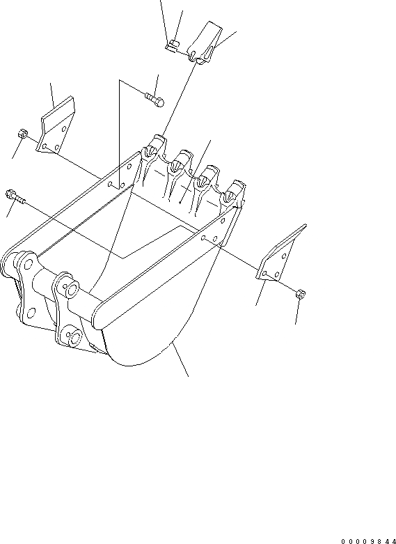Схема запчастей Komatsu PC35MR-3 - КОВШ¤ .9M (MINI .M) MM ШИР.(№-) РАБОЧЕЕ ОБОРУДОВАНИЕ