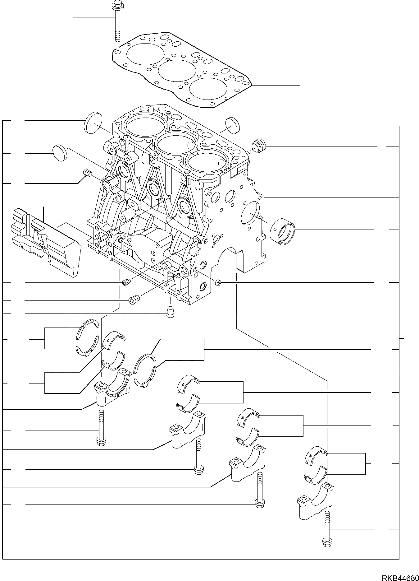 Схема запчастей Komatsu PC35MR-2 - БЛОК ЦИЛИНДРОВ ДВИГАТЕЛЬ