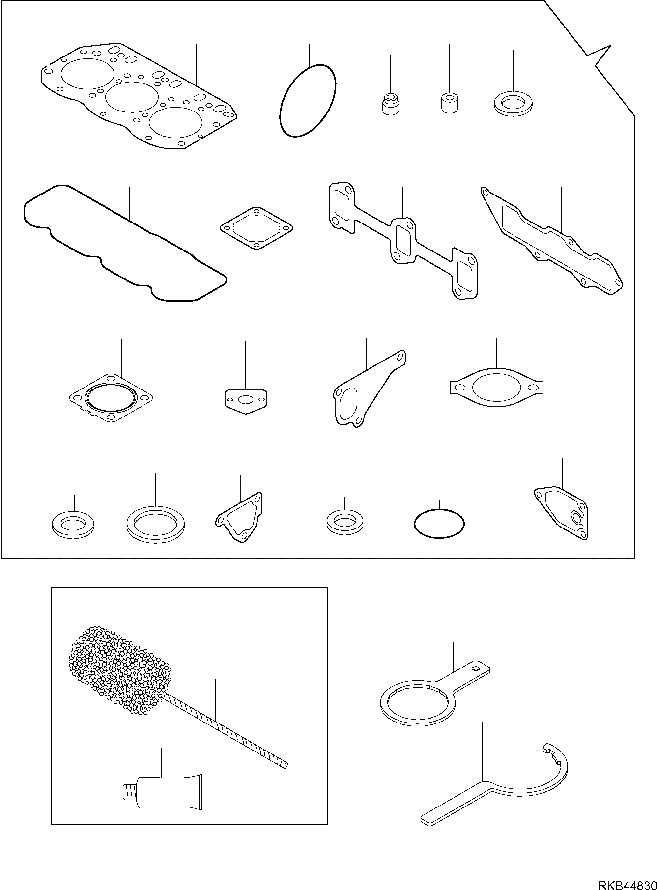 Схема запчастей Komatsu PC35MR-2 - КОМПЛЕКТ ПРОКЛАДОК ДВИГАТЕЛЬ