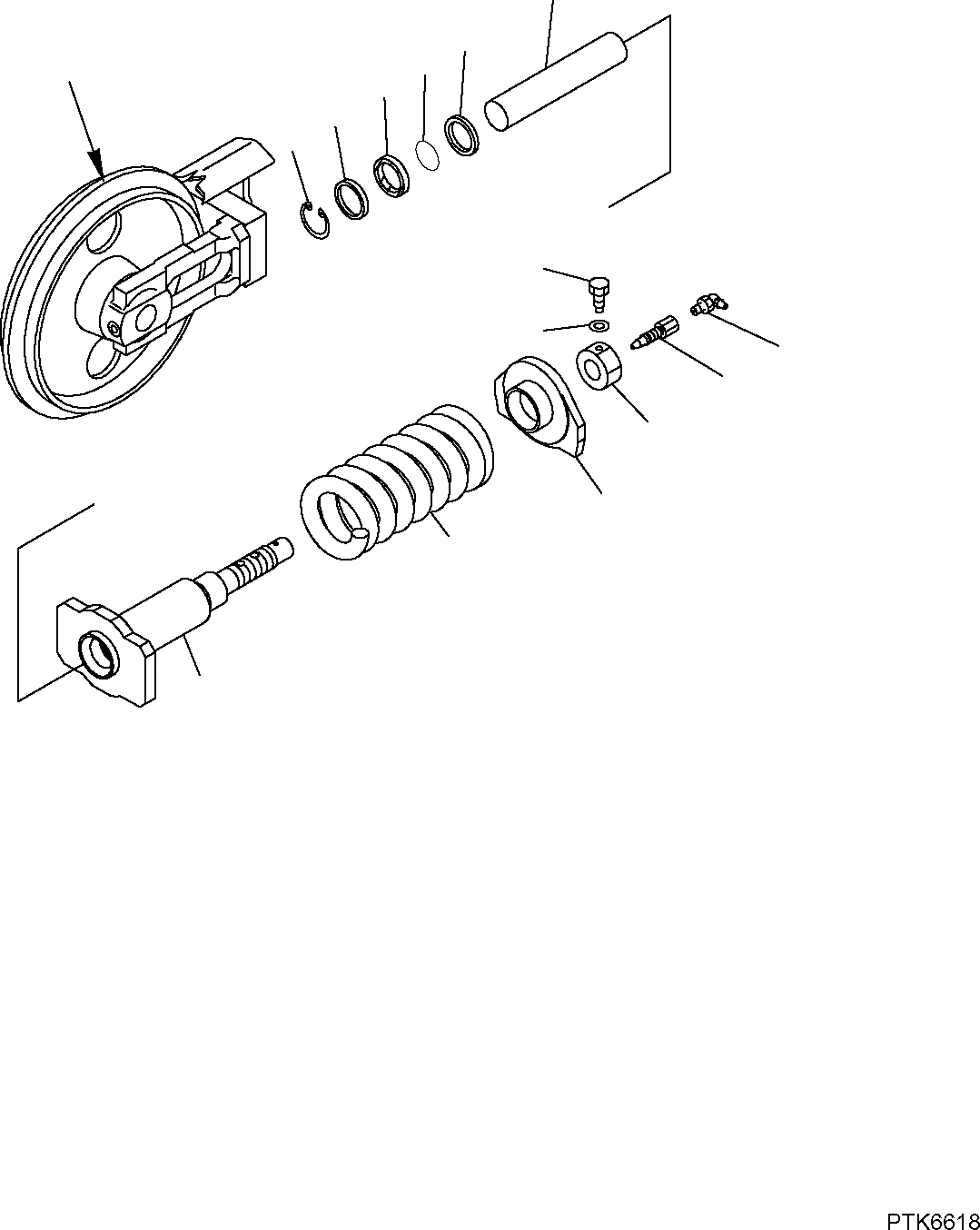 Схема запчастей Komatsu PC35MR-2 - ПРУЖИНА (ДЛЯ РЕЗИН. SHOE) НИЖН.CARRIAGE