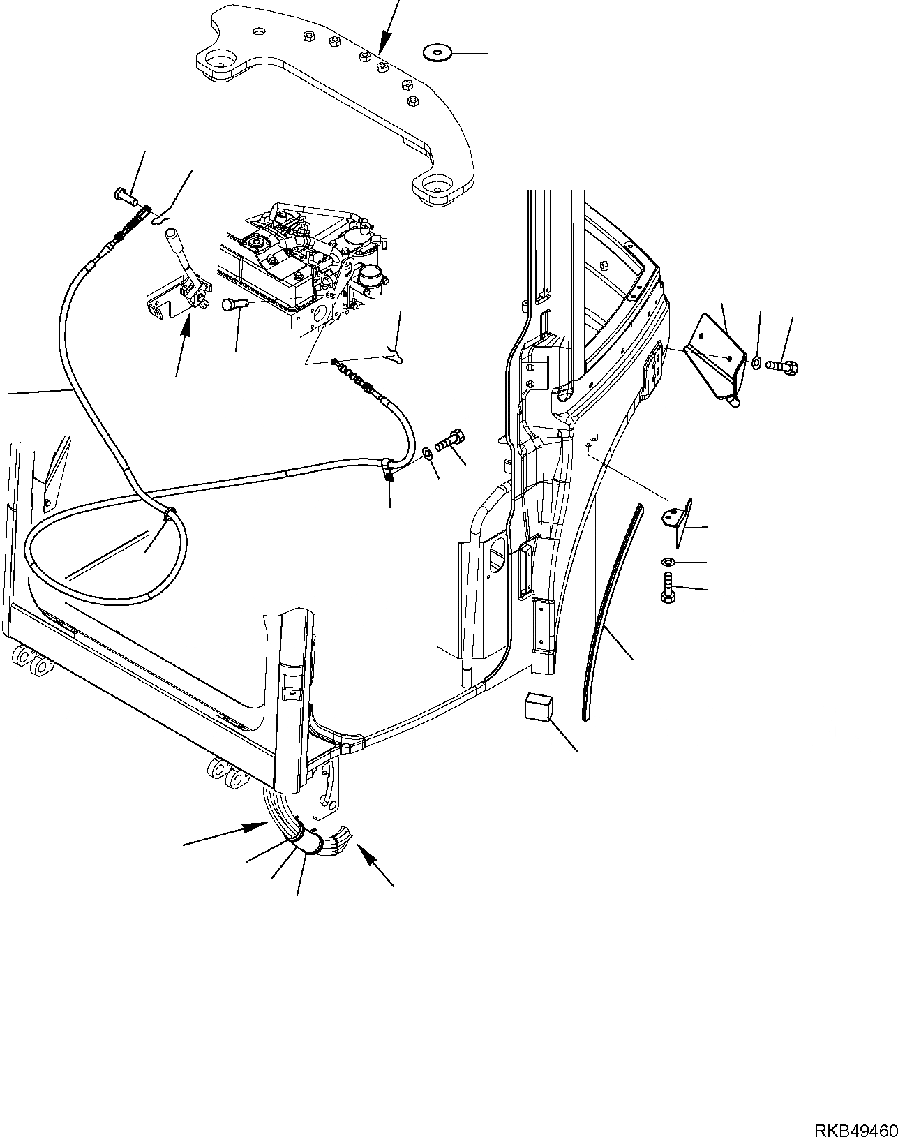 Схема запчастей Komatsu PC35MR-2 - РЫЧАГ УПРАВЛ-Я ПОДАЧЕЙ ТОПЛИВА (ДЛЯ КАБИНЫ) (/) СИСТЕМА УПРАВЛЕНИЯ И ОСНОВНАЯ РАМА