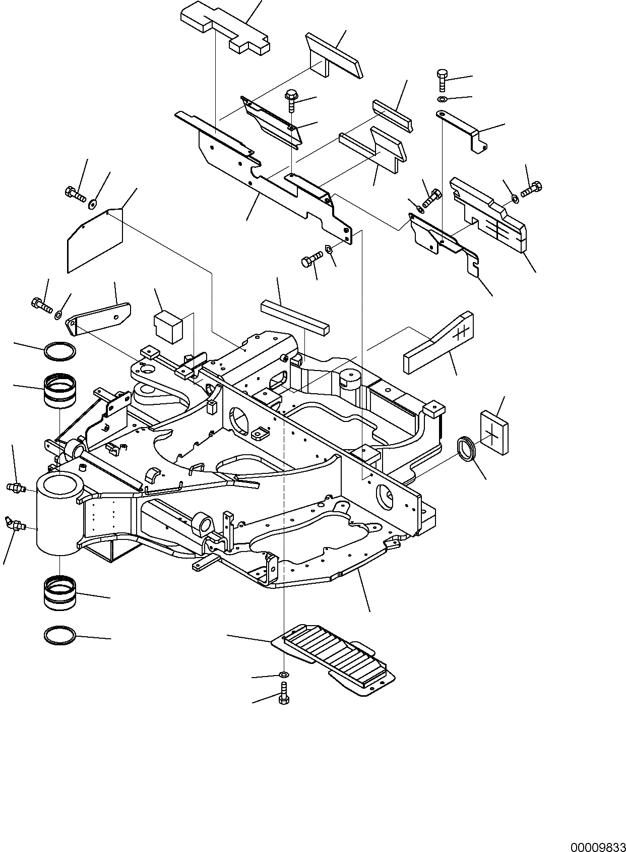 Схема запчастей Komatsu PC35MR-2 - ОСНОВНАЯ РАМА СИСТЕМА УПРАВЛЕНИЯ И ОСНОВНАЯ РАМА