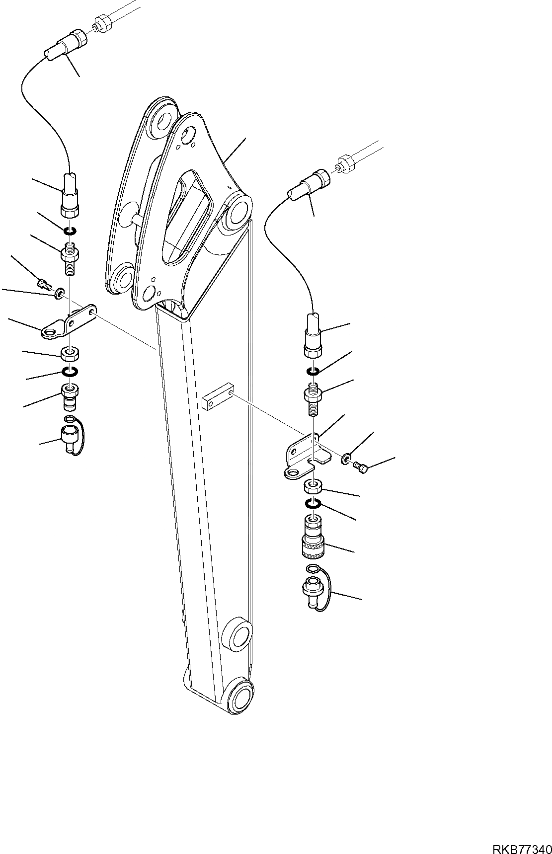 Схема запчастей Komatsu PC35MR-2 - ГИДРОЛИНИЯ (РУКОЯТЬ ЛИНИЯ) (С EXTENSION) (/) РАБОЧЕЕ ОБОРУДОВАНИЕ