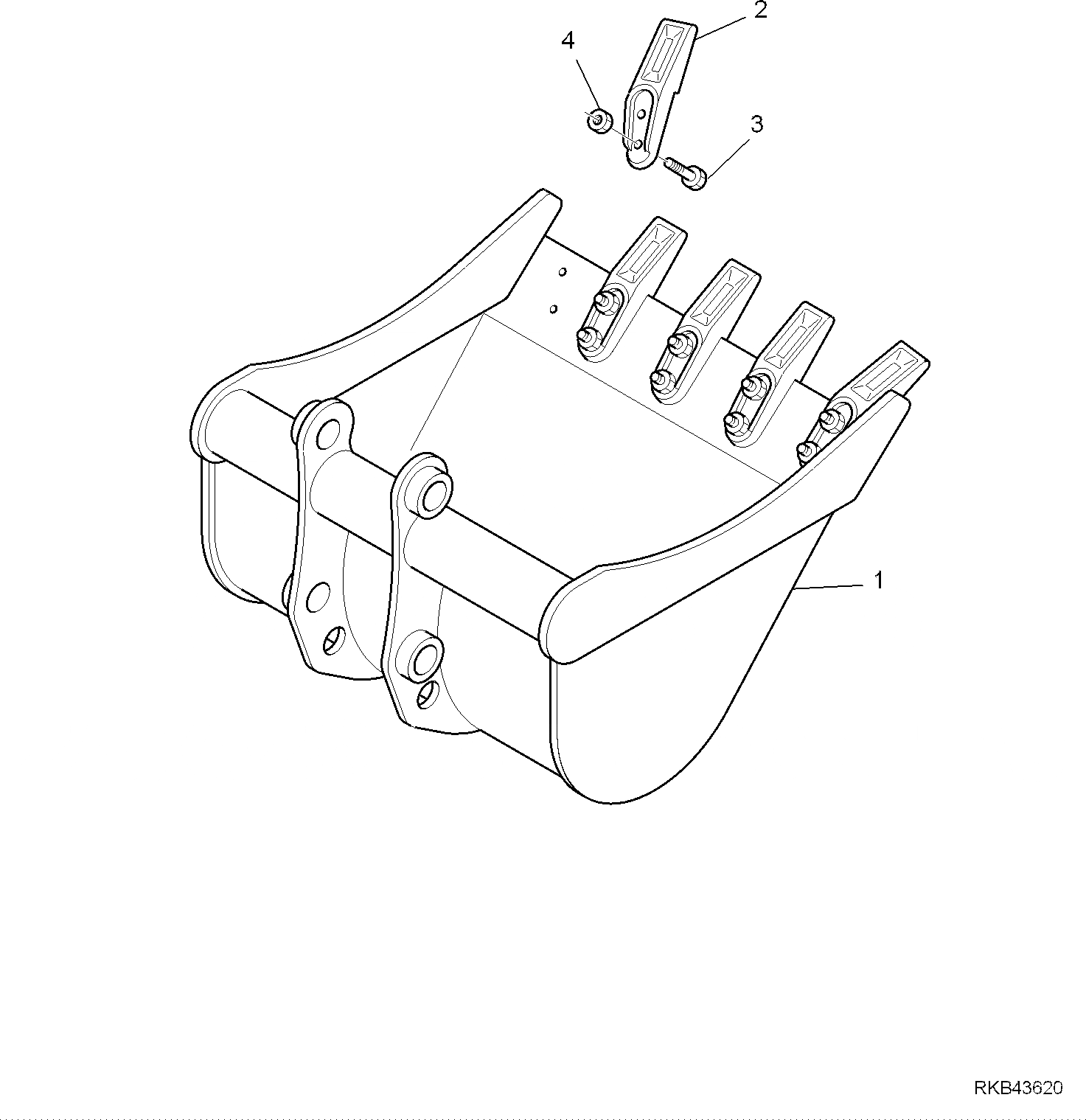Схема запчастей Komatsu PC35MR-2 - КОВШ РАБОЧЕЕ ОБОРУДОВАНИЕ