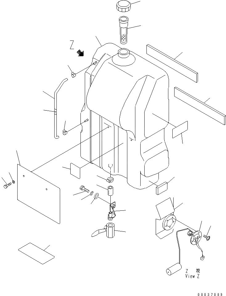 Схема запчастей Komatsu PC35MRX-1A - ТОПЛИВН. БАК. (ДЛЯ СЕВ. АМЕРИКИ) ТОПЛИВН. БАК. AND КОМПОНЕНТЫ