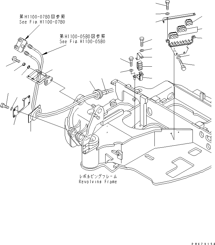 Схема запчастей Komatsu PC35MRX-1A - ЛИНИЯ АКТУАТОРА (ШЛАНГИ КРЕПЛЕНИЕ ЧАСТИ) (-ATT)(№9-) ГИДРАВЛИКА
