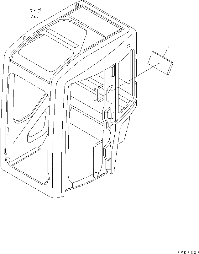 Схема запчастей Komatsu PC35MRX-1A - КАБИНА (ЩИТКИ) КАБИНА ОПЕРАТОРА И СИСТЕМА УПРАВЛЕНИЯ