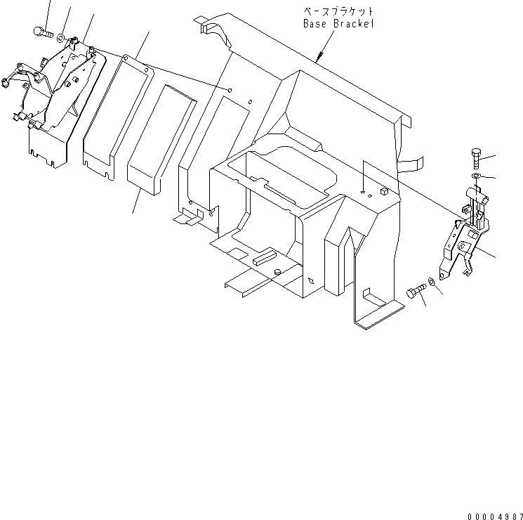 Схема запчастей Komatsu PC35MRX-1A - ОСНОВН. КОНСТРУКЦИЯ (КОНСОЛЬН. БЛОК)(№9-) КАБИНА ОПЕРАТОРА И СИСТЕМА УПРАВЛЕНИЯ