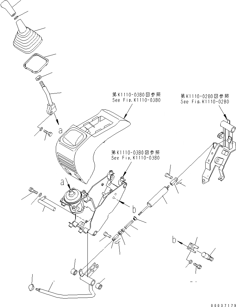 Схема запчастей Komatsu PC35MRX-1A - ОСНОВН. КОНСТРУКЦИЯ (КОНСОЛЬН. БЛОК И РЫЧАГ ЛЕВ. /)(№9-) КАБИНА ОПЕРАТОРА И СИСТЕМА УПРАВЛЕНИЯ