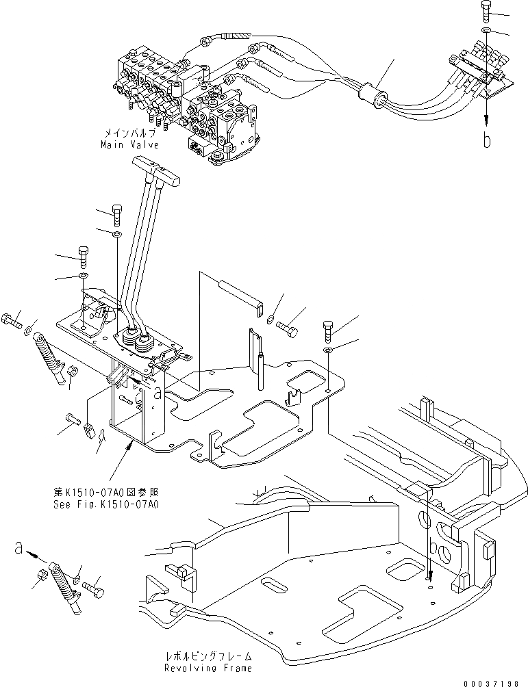 Схема запчастей Komatsu PC35MRX-1A - РАБОЧ. УПРАВЛ-Е (КРЕПЛЕНИЕ БОЛТ)(№9-) КАБИНА ОПЕРАТОРА И СИСТЕМА УПРАВЛЕНИЯ