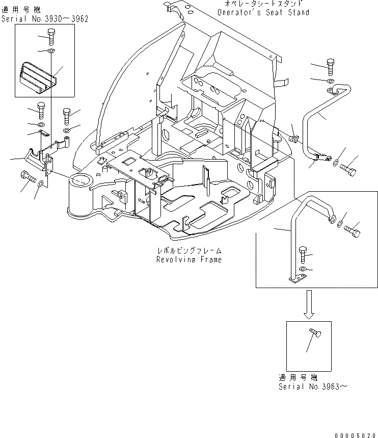 Схема запчастей Komatsu PC35MRX-1A - ПОРУЧНИ(№9-) КАБИНА ОПЕРАТОРА И СИСТЕМА УПРАВЛЕНИЯ