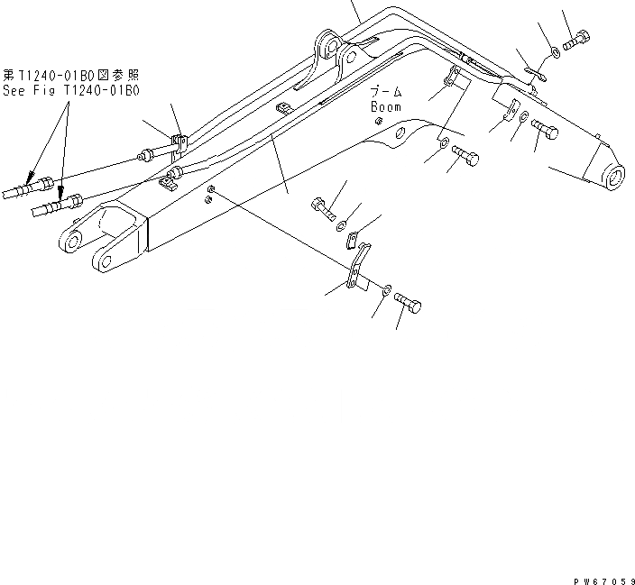 Схема запчастей Komatsu PC35MRX-1A - СТРЕЛА (НАВЕСНОЕ ОБОРУД-Е)(№9-) РАБОЧЕЕ ОБОРУДОВАНИЕ