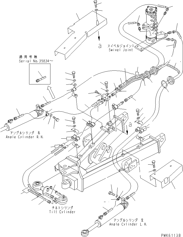 Схема запчастей Komatsu PC35R-8 - PAT ЛИНИЯ (НИЖН.) НИЖНЯЯ ГИДРОЛИНИЯ И ЛИНИЯ ХОДА