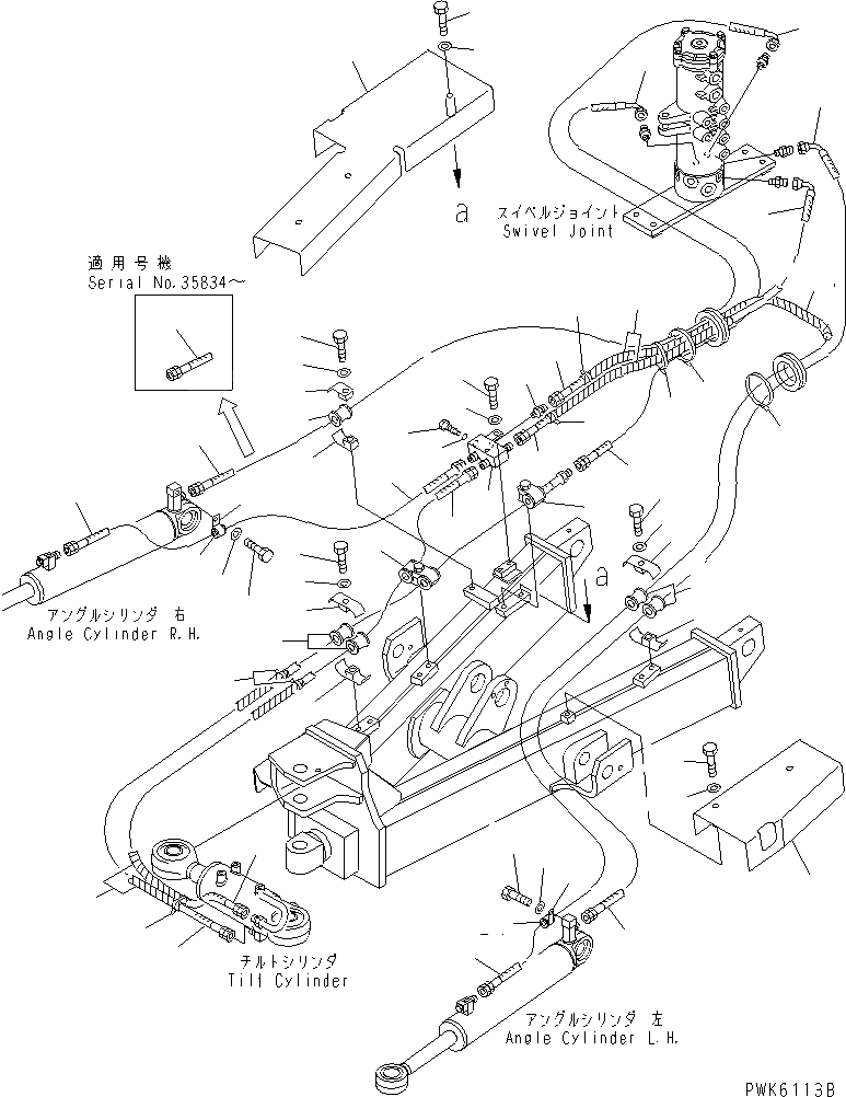 Схема запчастей Komatsu PC35R-8 - PAT ЛИНИЯ (НИЖН.) НИЖНЯЯ ГИДРОЛИНИЯ И ЛИНИЯ ХОДА