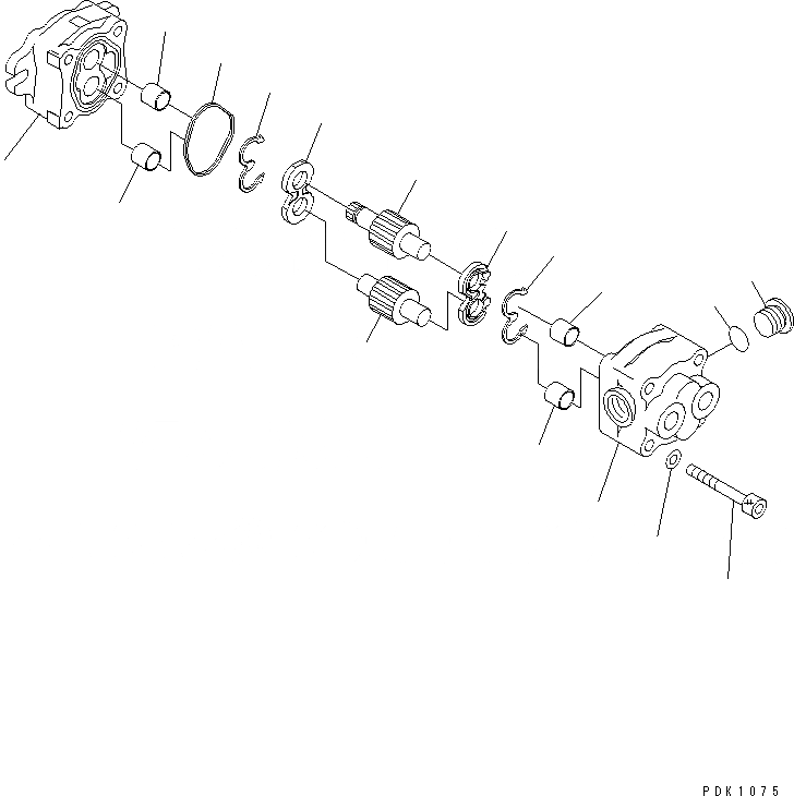 Схема запчастей Komatsu PC35R-8 - ОСНОВН. НАСОС (/) ОСНОВН. КОМПОНЕНТЫ И РЕМКОМПЛЕКТЫ