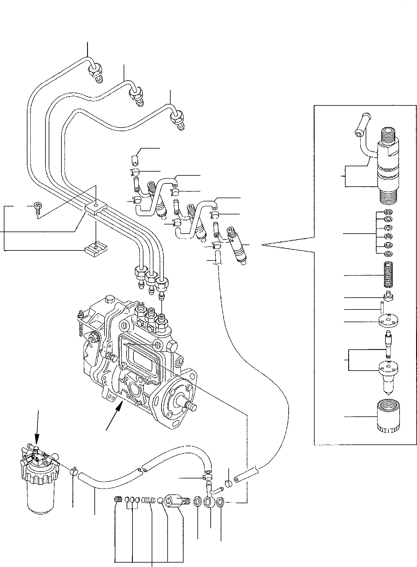 Схема запчастей Komatsu PC35R-8 - ТОПЛИВН. ЛИНИЯ ВПРЫСКА ДВИГАТЕЛЬ