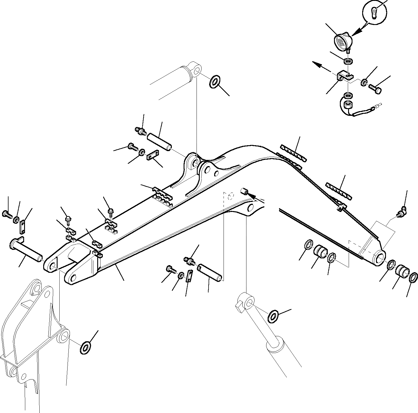 Схема запчастей Komatsu PC35R-8 - СТРЕЛА РАБОЧЕЕ ОБОРУДОВАНИЕ