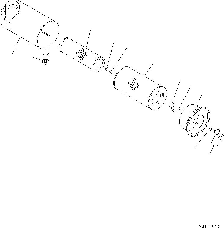 Схема запчастей Komatsu PC380LC-6K - ВОЗДУХООЧИСТИТЕЛЬ (ВНУТР. ЧАСТИ)(№K-) КОМПОНЕНТЫ ДВИГАТЕЛЯ