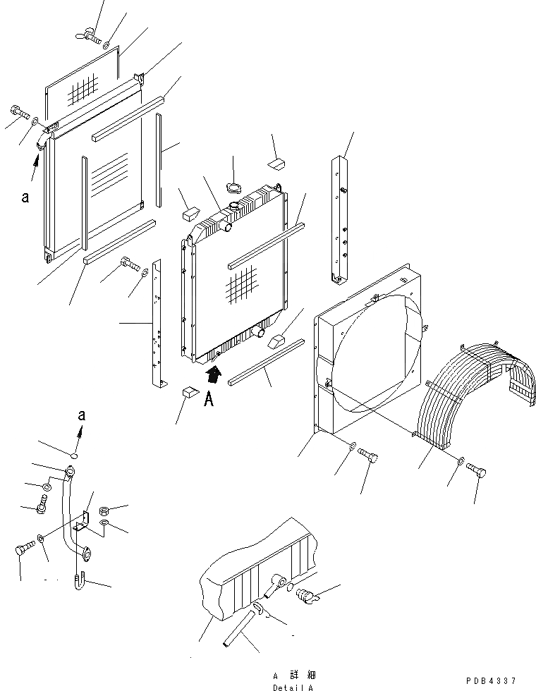 Схема запчастей Komatsu PC380LC-6K - ОХЛАЖД-Е (РАДИАТОР И МАСЛООХЛАДИТЕЛЬ)(№K-K999) СИСТЕМА ОХЛАЖДЕНИЯ