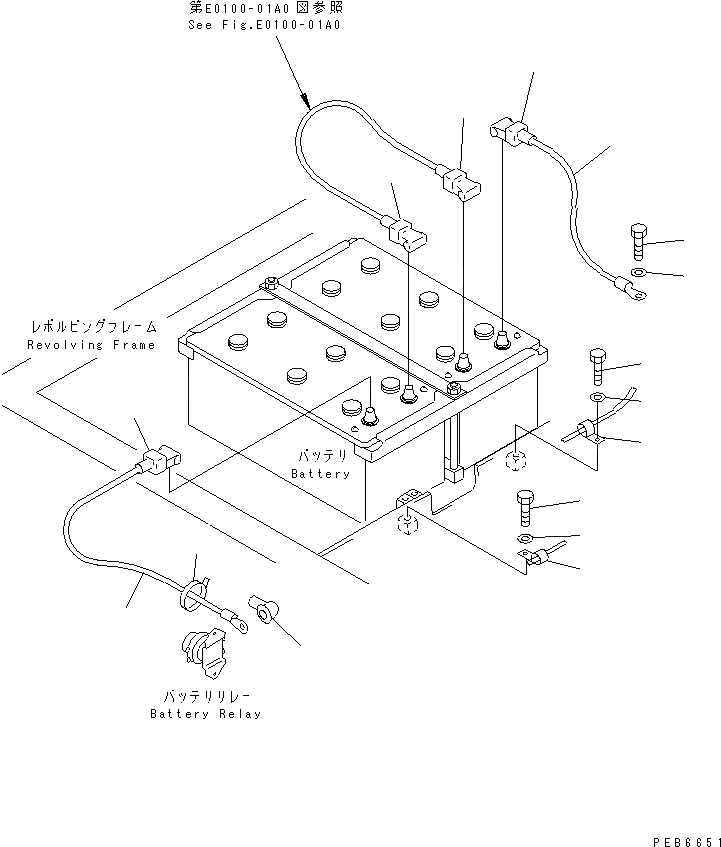 Схема запчастей Komatsu PC380LC-6K - ЭЛЕКТРОПРОВОДКА (/) (АККУМУЛЯТОРН. ОТСЕК) ЭЛЕКТРИКА