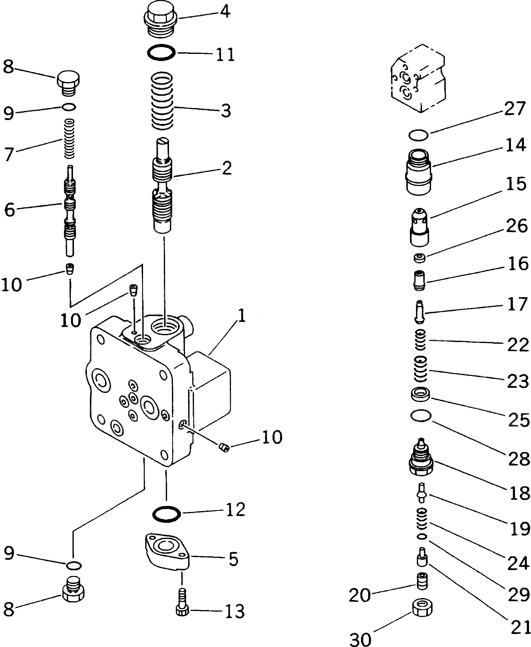 Схема запчастей Komatsu PC380LC-6K - ОСНОВН. КЛАПАН (8 СЕКЦ.) (/) ГИДРАВЛИКА