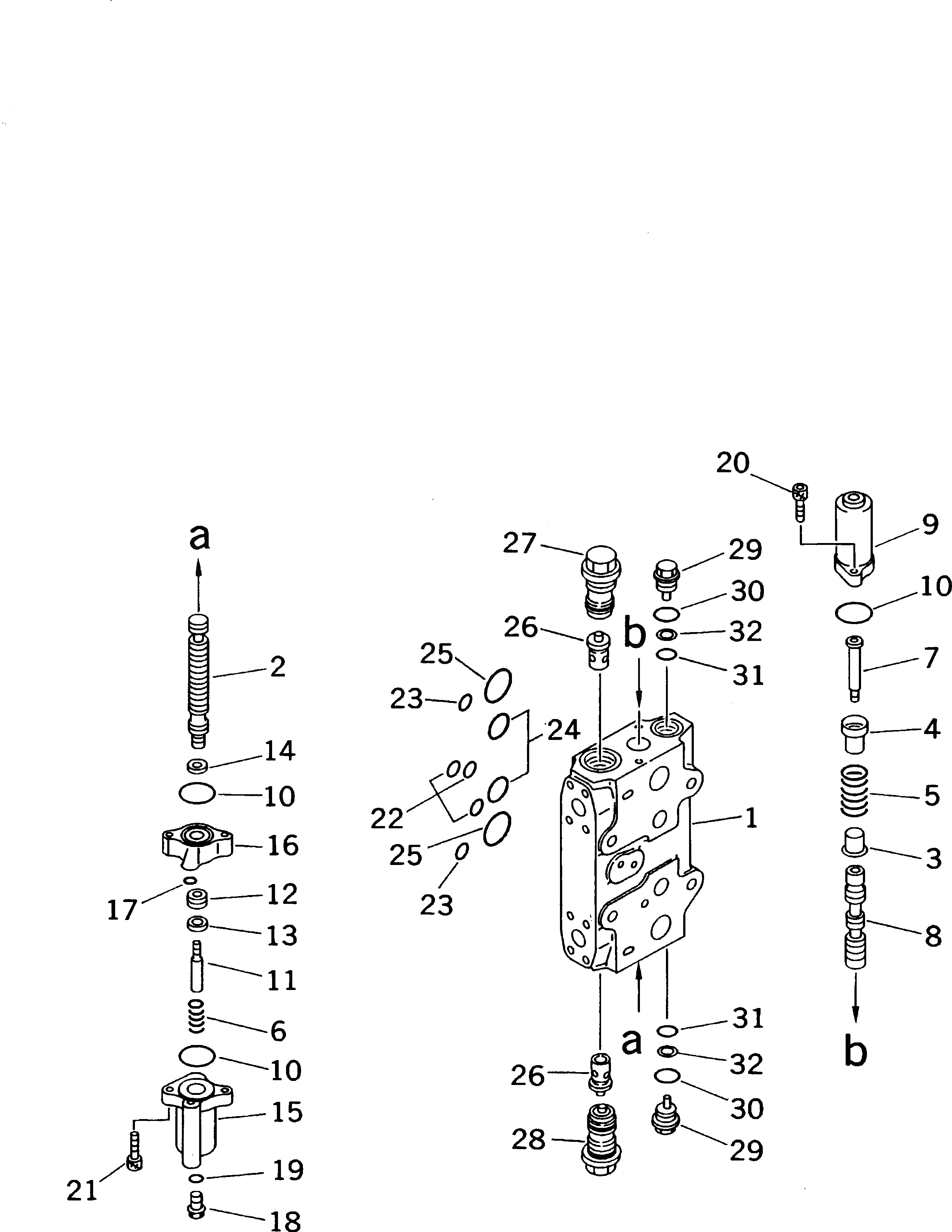 Схема запчастей Komatsu PC380LC-6K - ОСНОВН. КЛАПАН (8 СЕКЦ.) (/) ГИДРАВЛИКА
