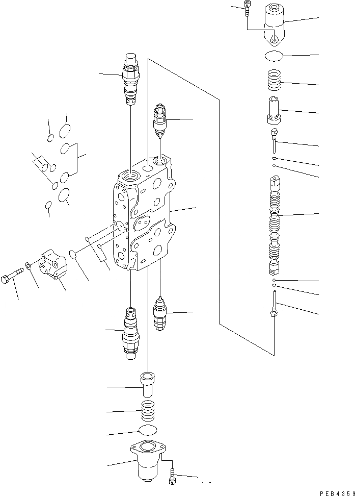 Схема запчастей Komatsu PC380LC-6K - ОСНОВН. КЛАПАН (8 СЕКЦ.) (/) ГИДРАВЛИКА