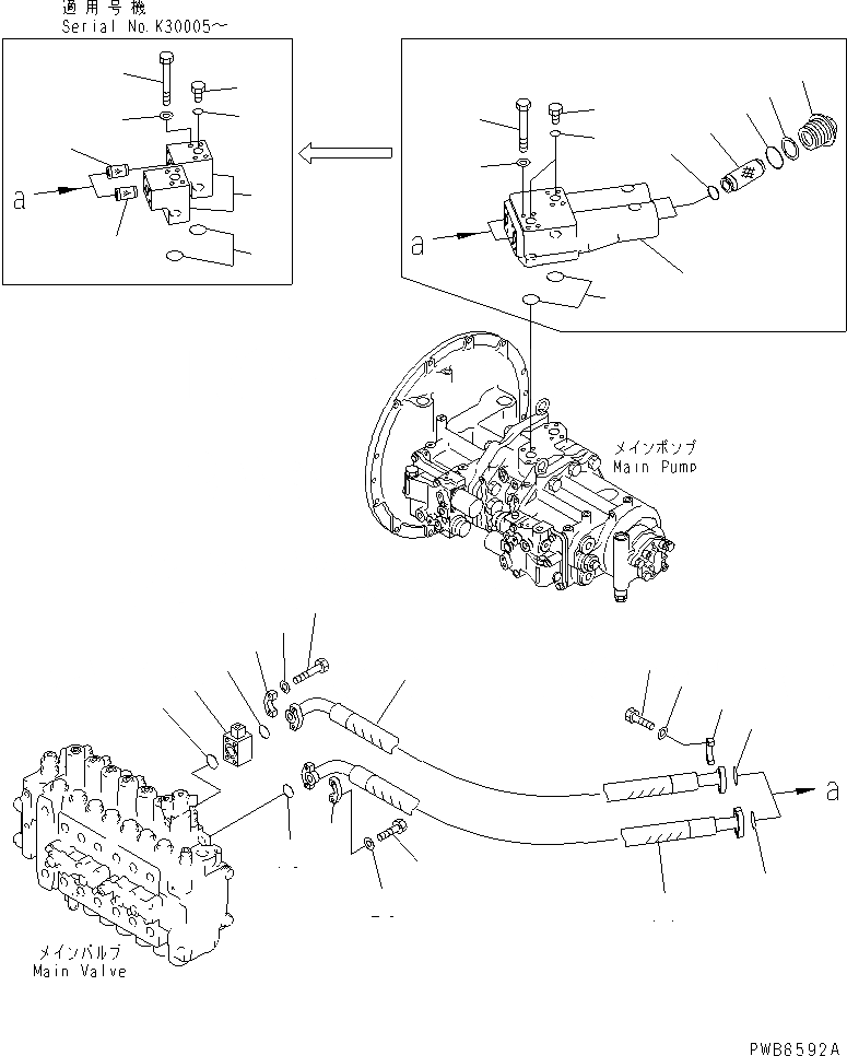 Схема запчастей Komatsu PC380LC-6K - ЛИНИЯ ПОДАЧИ (C ПРОХОДНЫМ ФИЛЬТРОМ)(№K-K999) ГИДРАВЛИКА