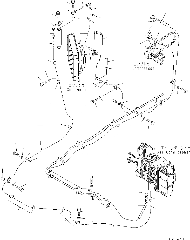 Схема запчастей Komatsu PC380LC-6K - КОНДИЦ. ВОЗДУХА (ЛИНИЯ ОХЛАЖДЕНИЯS)(№K-) КАБИНА ОПЕРАТОРА И СИСТЕМА УПРАВЛЕНИЯ