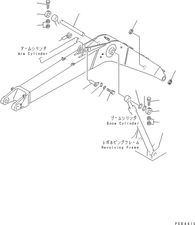 Схема запчастей Komatsu PC380LC-6K - СТРЕЛА (ПАЛЕЦ ЦИЛИНДРА) РАБОЧЕЕ ОБОРУДОВАНИЕ