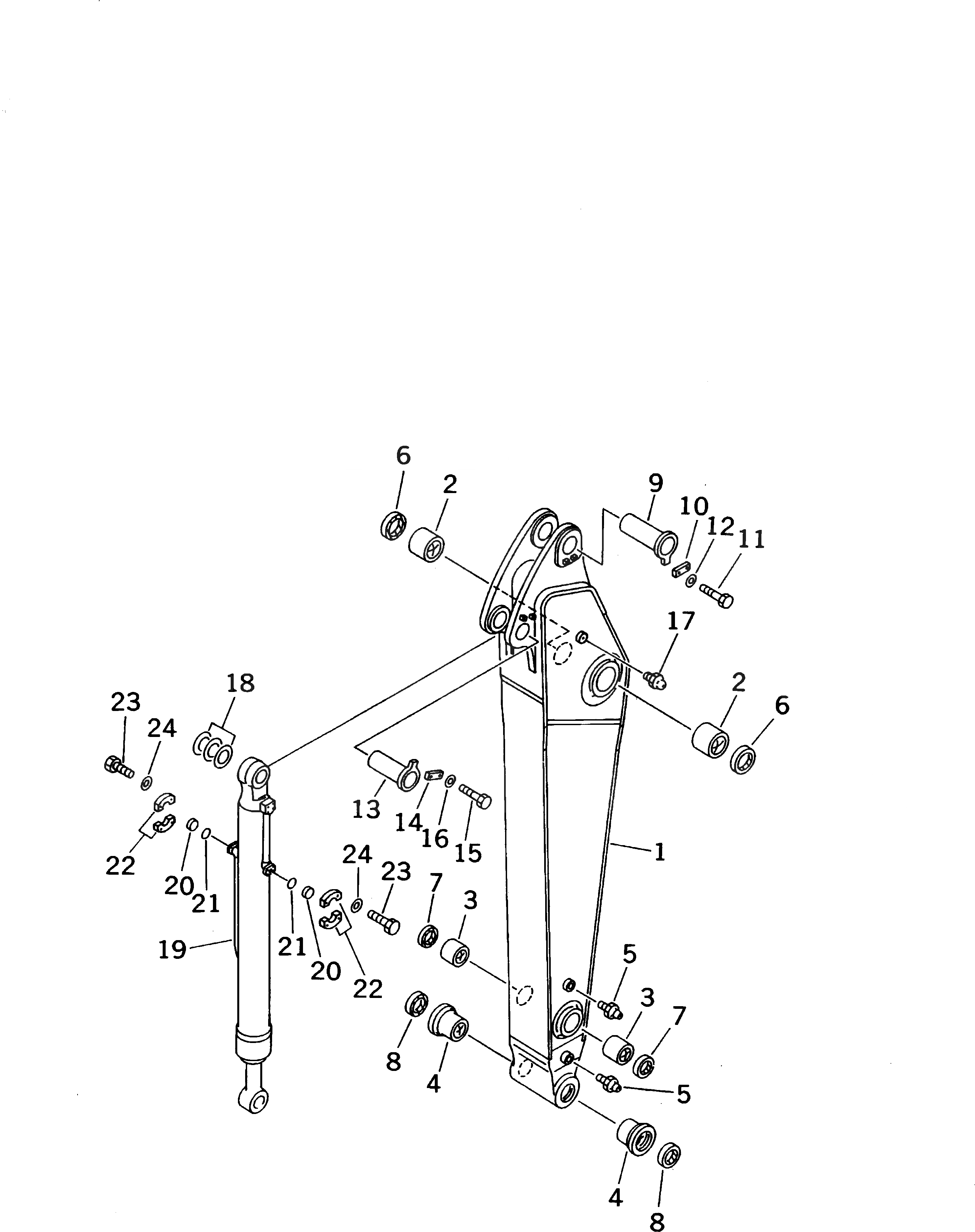 Схема запчастей Komatsu PC380LC-6K - РУКОЯТЬ (.M) (ДЛЯ COMPONENT) РАБОЧЕЕ ОБОРУДОВАНИЕ