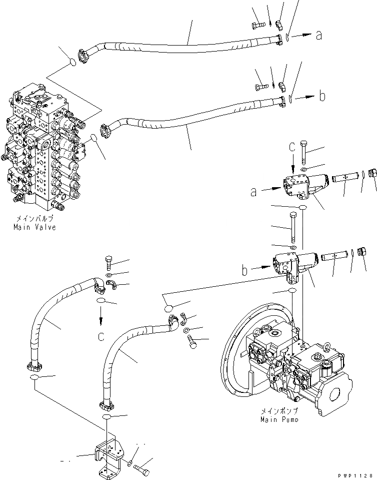 Схема запчастей Komatsu PC380LC-7K - ЛИНИЯ ПОДАЧИ ГИДРАВЛИКА