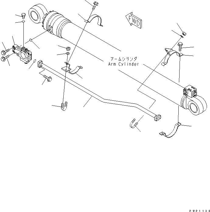 Схема запчастей Komatsu PC380LC-7K - КЛАПАН ПЕРЕГРУЗКИ СТРЕЛЫ (СТРЕЛА И РУКОЯТЬ) (РУКОЯТЬ КЛАПАН ПЕРЕГРУЗКИ) ГИДРАВЛИКА