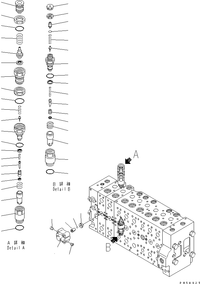 Схема запчастей Komatsu PC380LC-7K - ОСНОВН. КЛАПАН (/) ОСНОВН. КОМПОНЕНТЫ И РЕМКОМПЛЕКТЫ