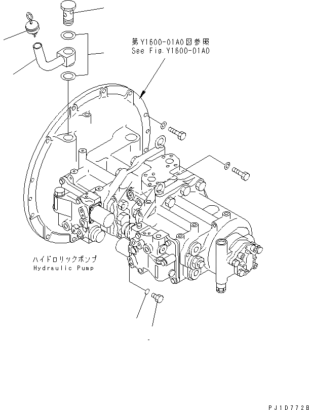 Схема запчастей Komatsu PC380LC-6K-J - ОСНОВН. НАСОС (СОЕДИНИТЕЛЬН. ЧАСТИ)(№9-) ГИДРАВЛИКА